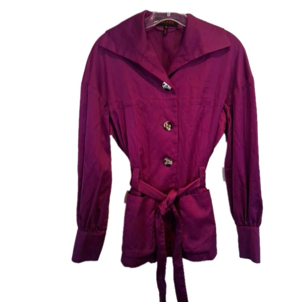 Escada Sport Pink Purple Fuchsia Cotton Jacket Blazer Coat Lined Size 36